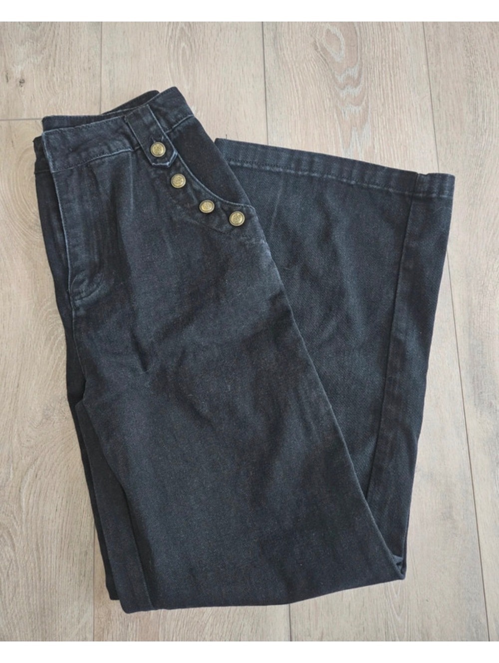 Black high waisted wide leg jeans